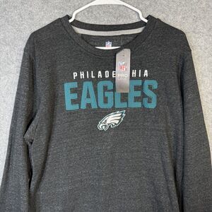 Philadelphia Eagles Womens NFL Pro Line Long Sleeve‎ Gray Crew Neck Shirt Size L